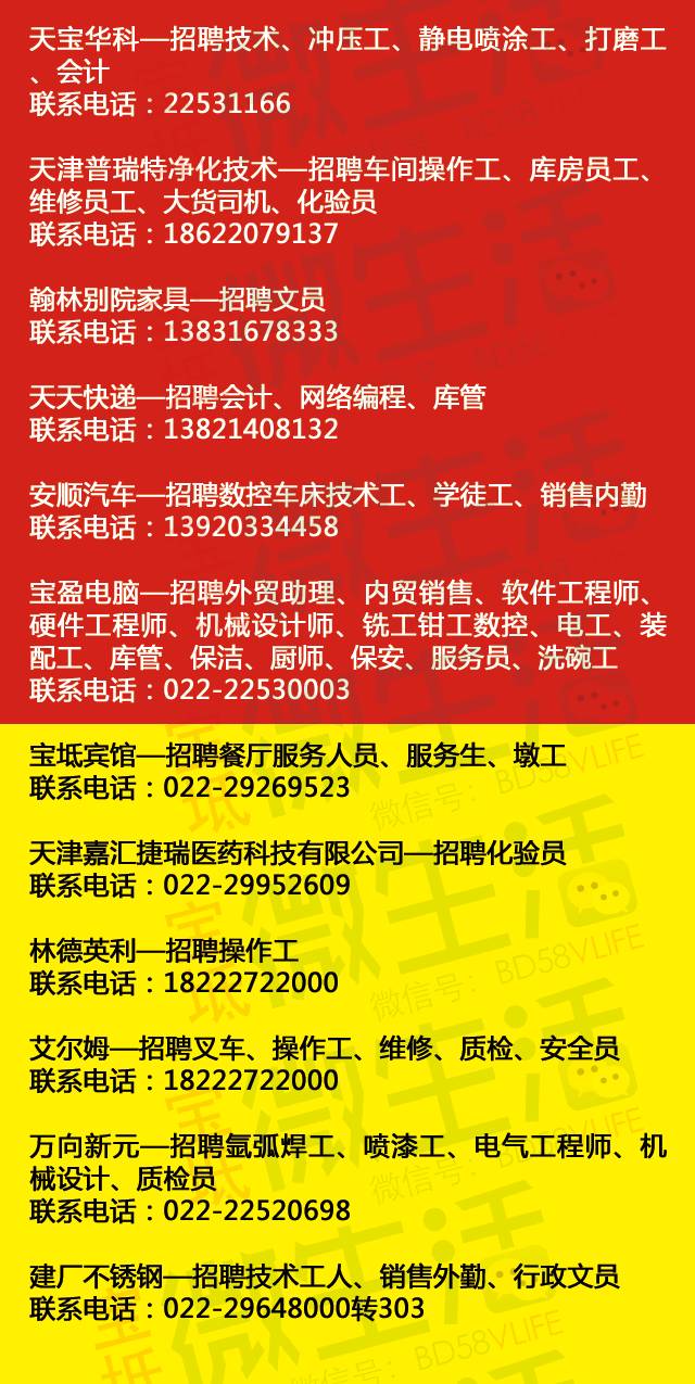 宝坻最新招聘信息查询——求职者的福音