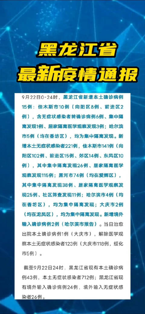 黑龙江省最新疫情通报